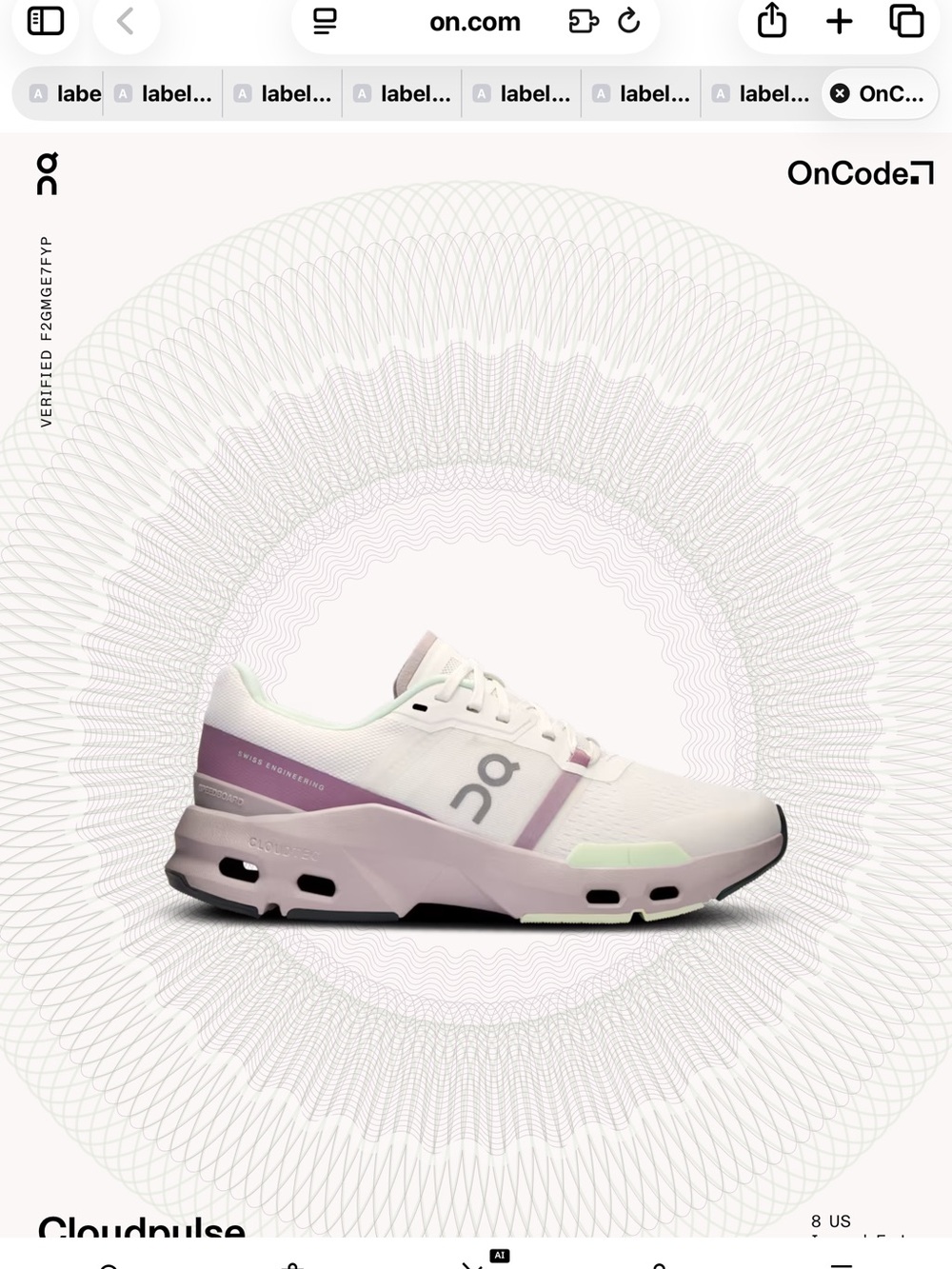 On Running Cloudpulse Women's Sneaker — Light Pink, Mint & White 157